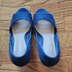 Kelly & Katie Women's Denim Blue Peep Toed Heel